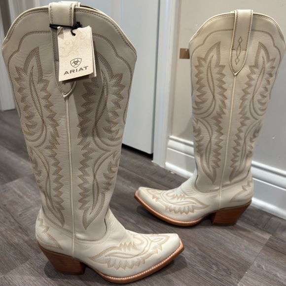 Ariat Shoes - Ariat Casanova Tall Blanco White Leather Cowboy Western Heeled Boots
